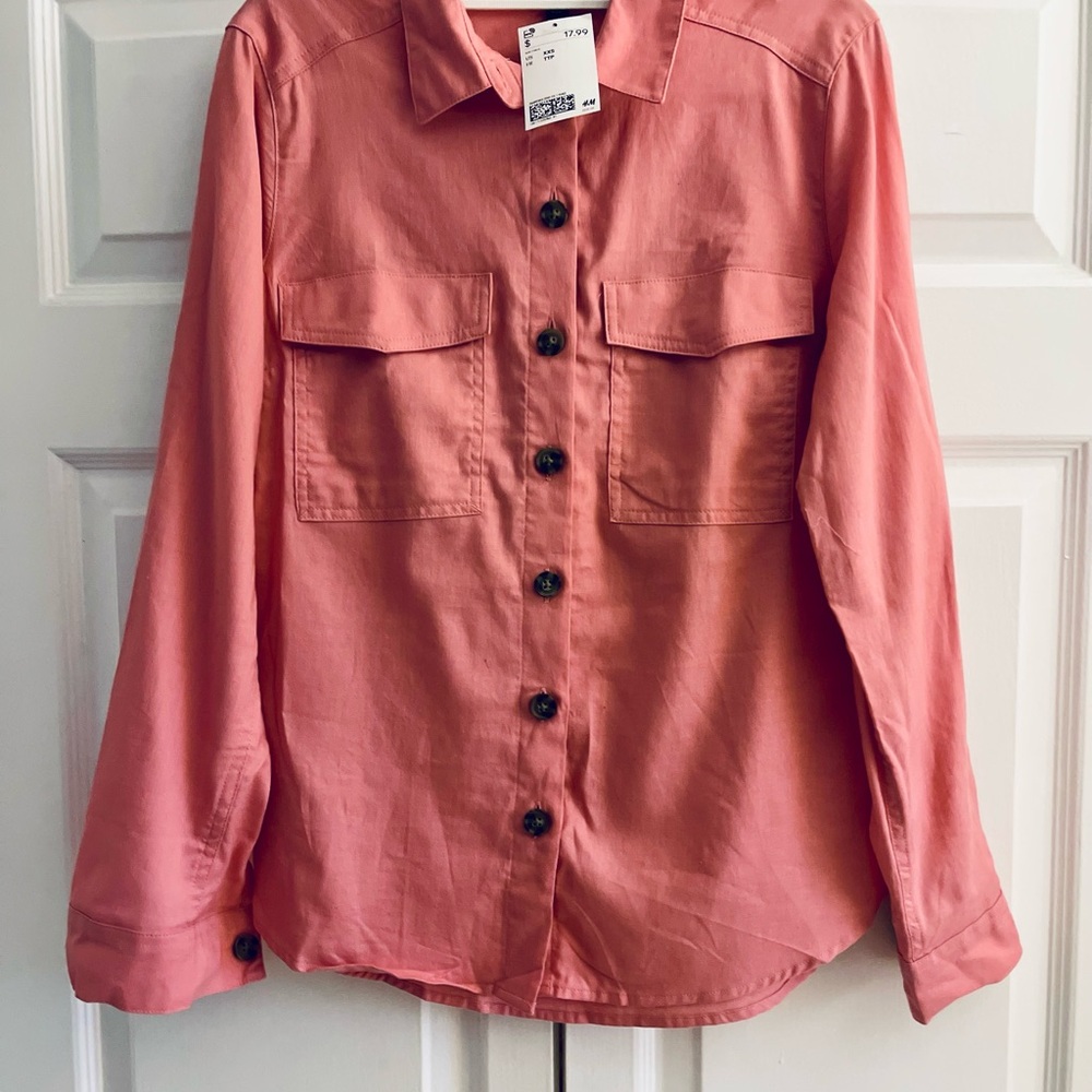 Coral Button-Up Shirt